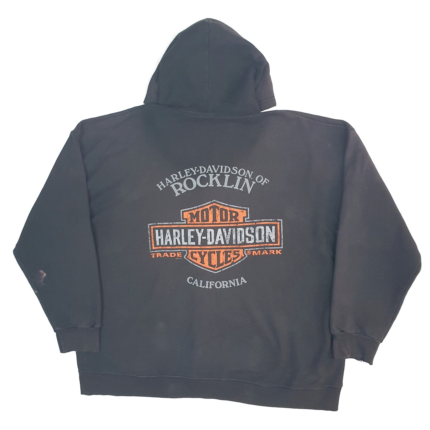 Mens Black Harley Davidson California Hoodie Full Zip Jumper