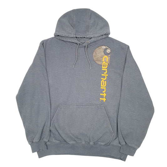 Mens Grey Carhartt Spellout Workwear Hoodie Jumper