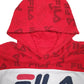 Womens Red Fila Spellout Hoodie Jumper