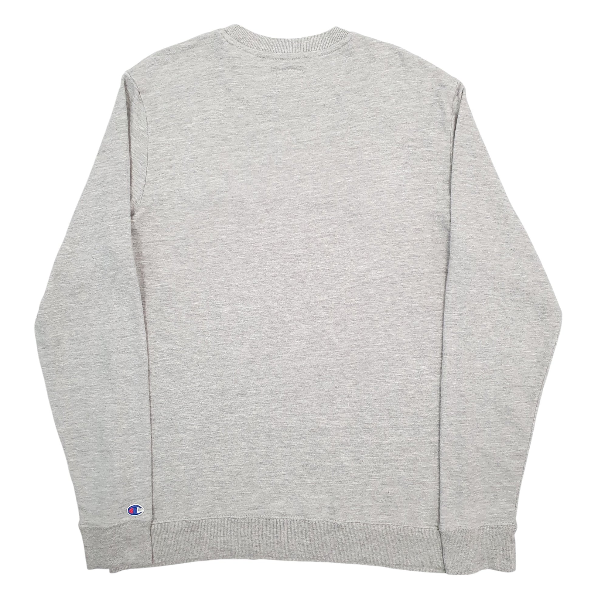 Mens Grey Champion Spellout Crewneck Jumper