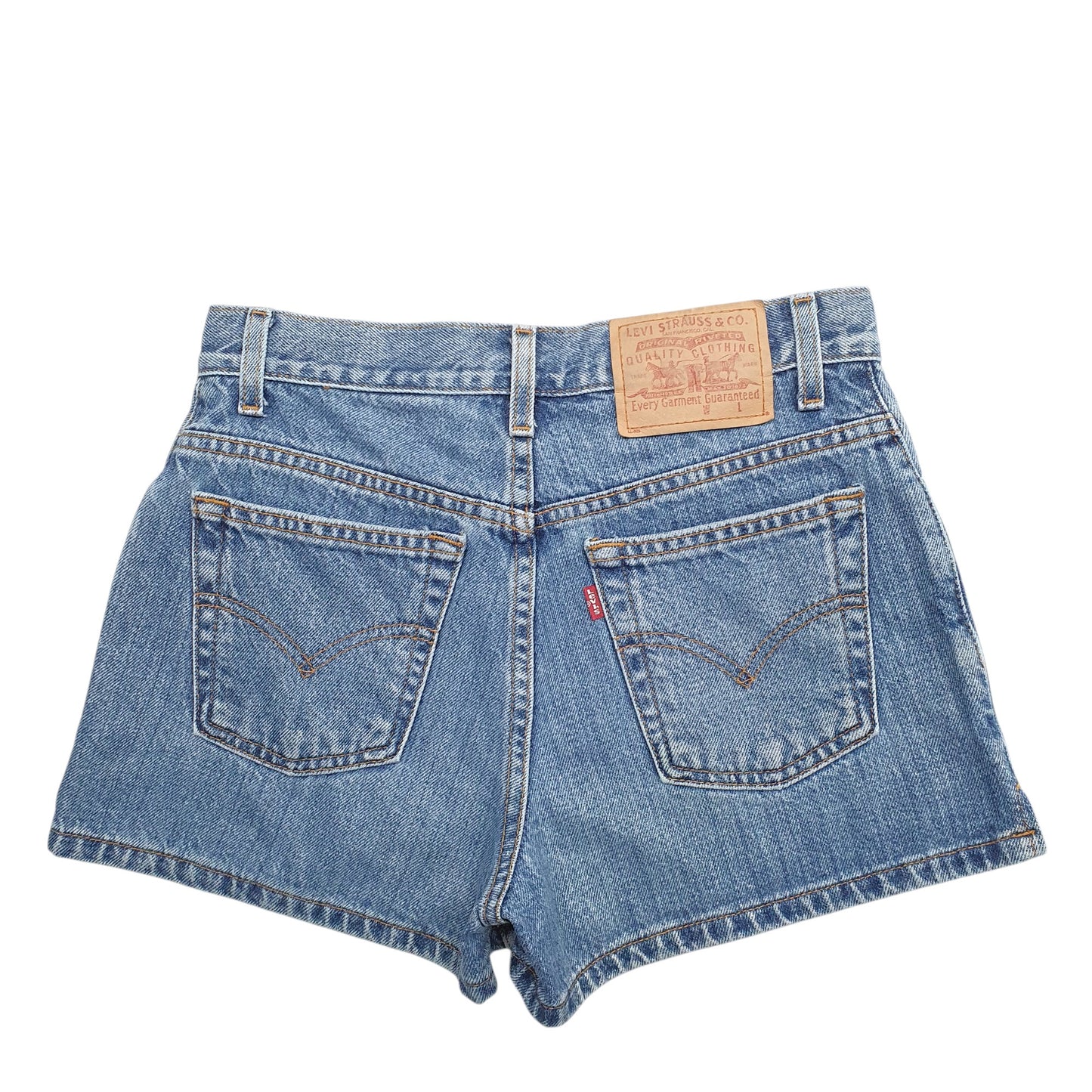 Womens Blue Levis EGG Vintage Denim Shorts