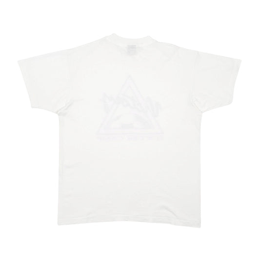 Mens White Fruit Of The Loom Single Stitch Vintage 90s Short Sleeve T Shirt