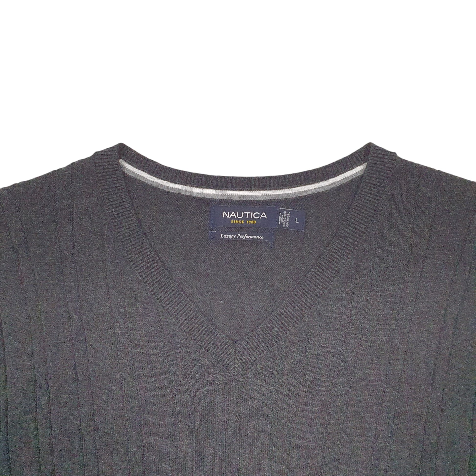 Mens Grey Nautica Knit Tank Top Jumper