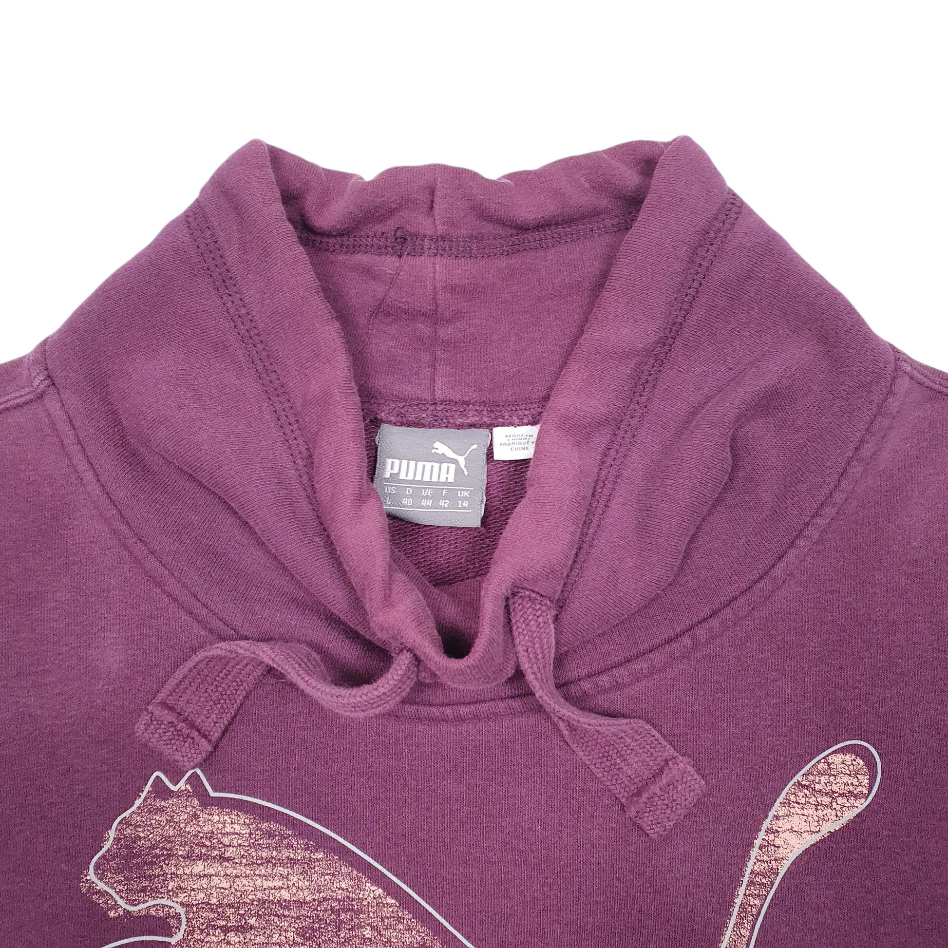 Womens Purple Puma Collared Crewneck Jumper