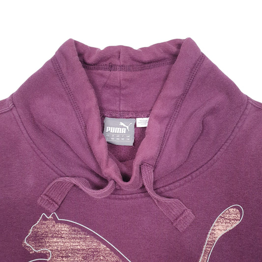Womens Purple Puma Collared Crewneck Jumper