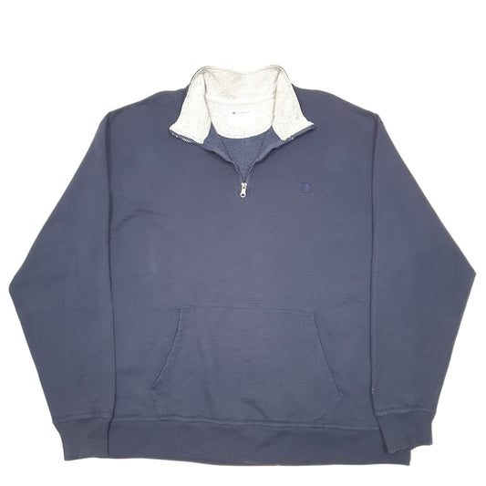 Mens Navy Champion  Quarter Zip Jumper