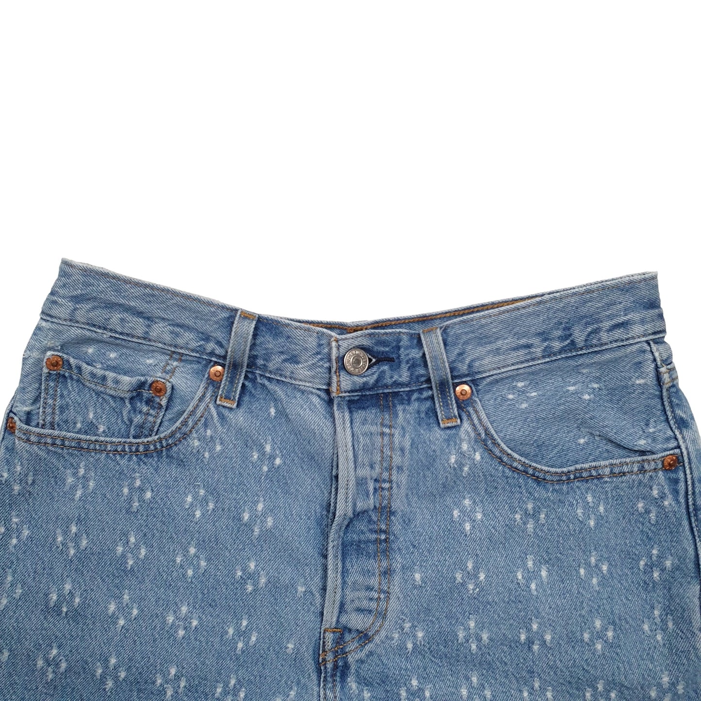 Womens Blue Levis 501 Jorts Denim Shorts