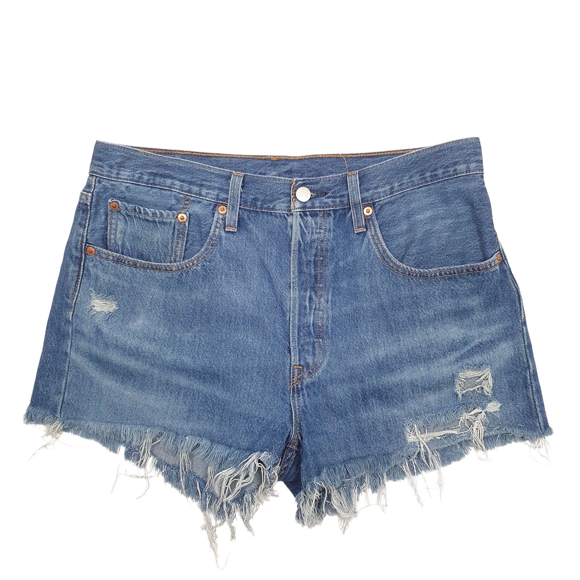 Womens Blue Levis 501 Denim Jorts Denim Shorts