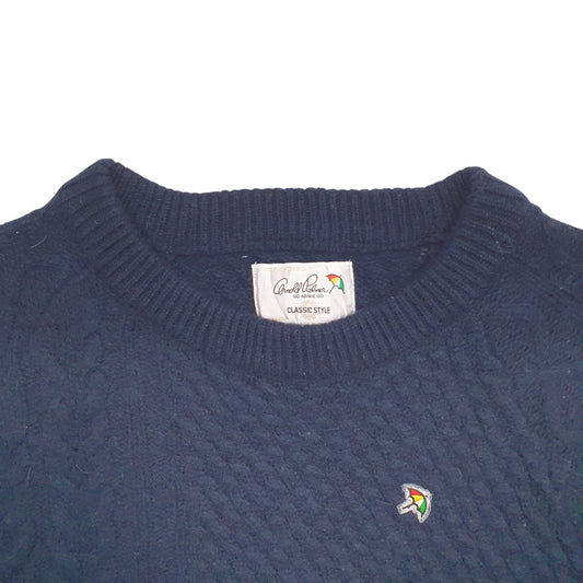 Womens Navy Arnold Palmer Cable Knit Crewneck Jumper