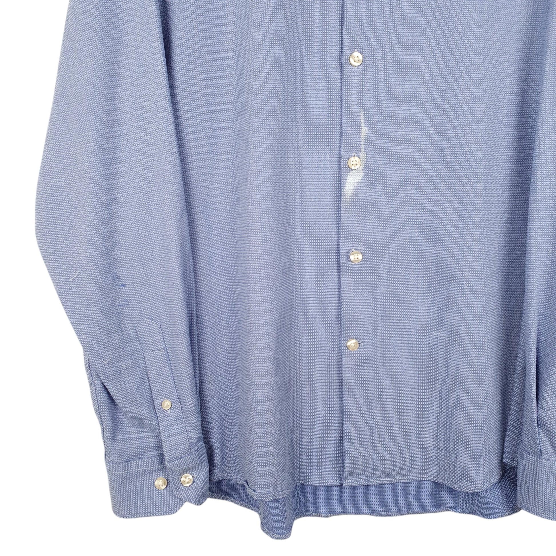 Mens Blue Moss London Long Sleeve Shirt