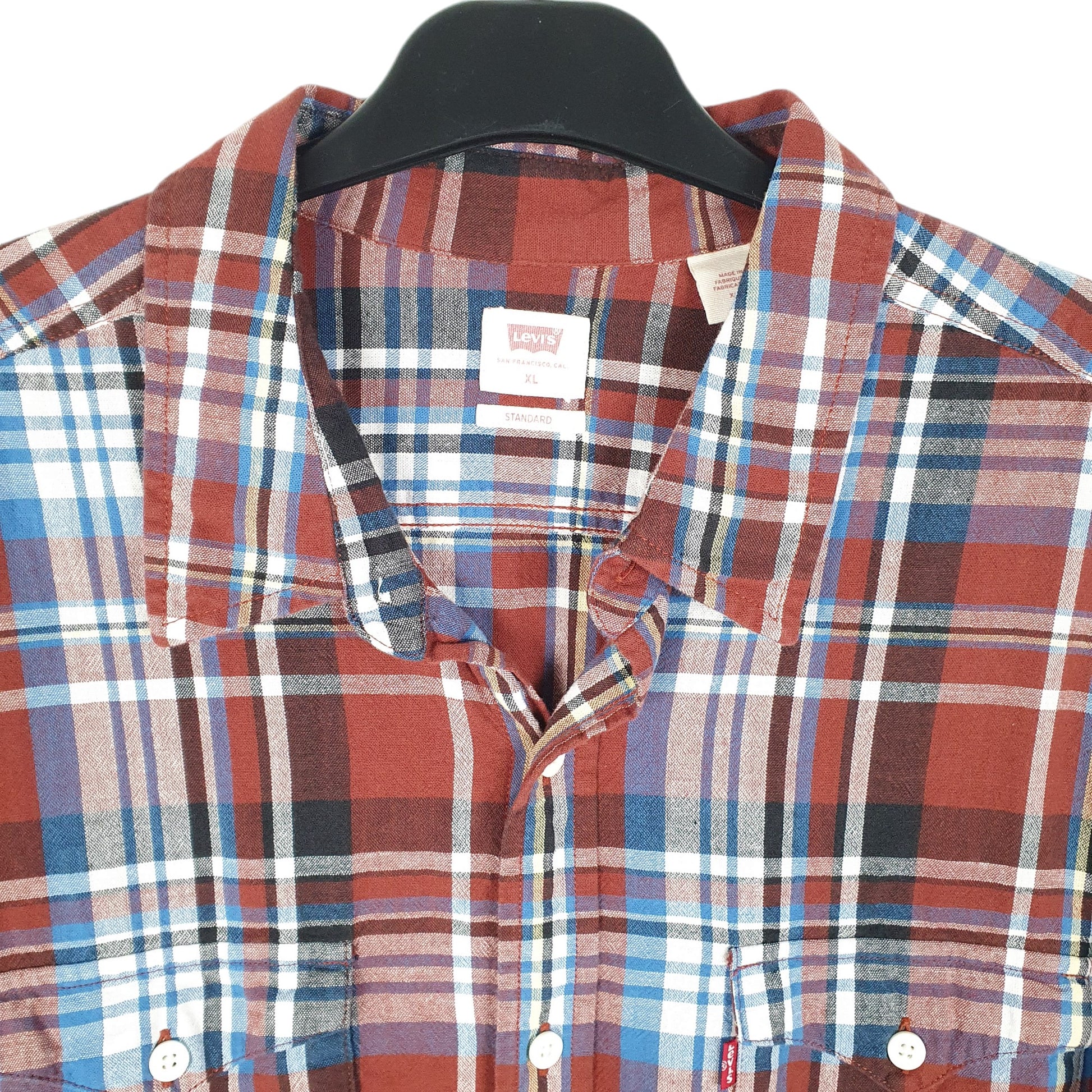 Mens Red Levis Standard Casual Long Sleeve Shirt