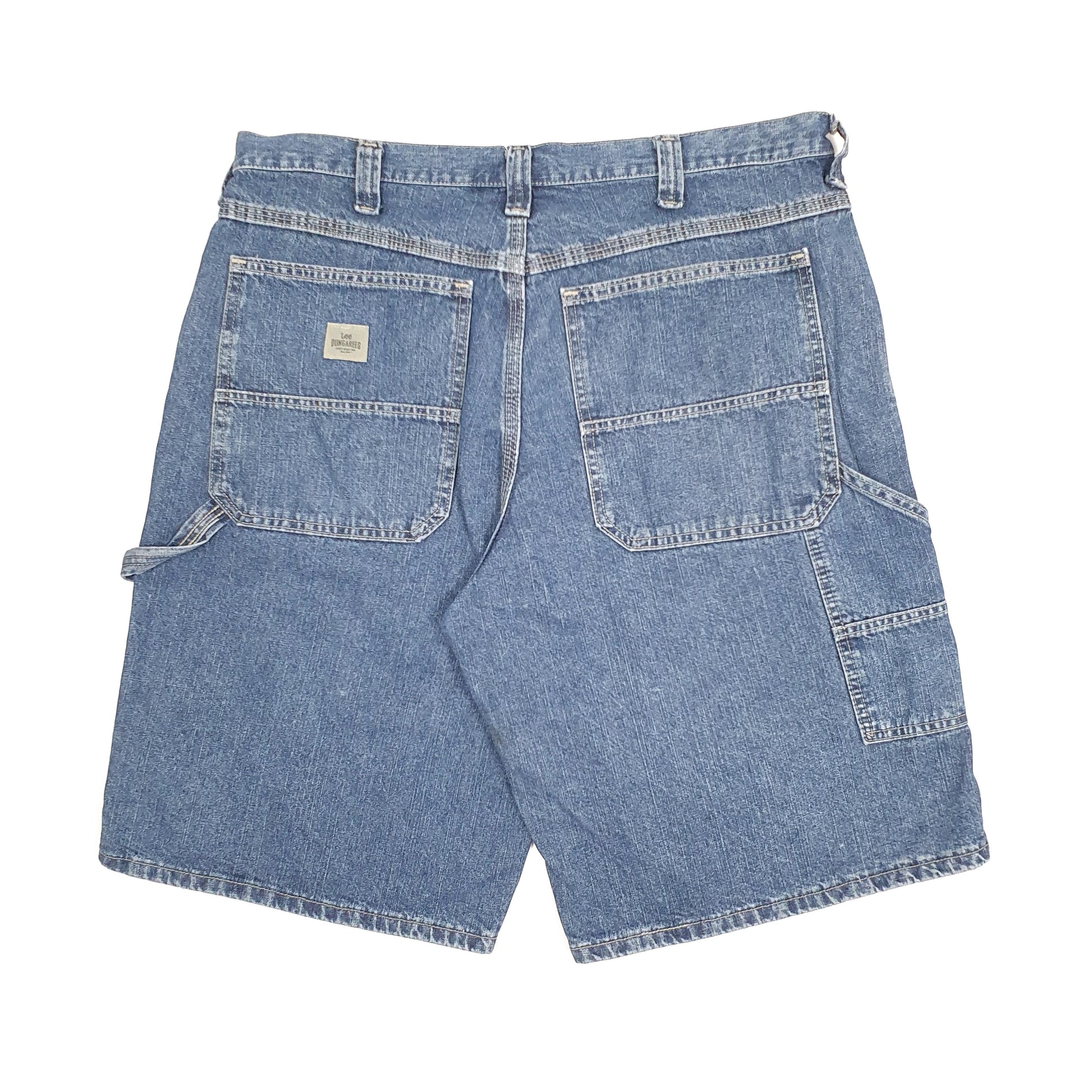 Mens Blue Lee Dungarees Jorts Denim Shorts