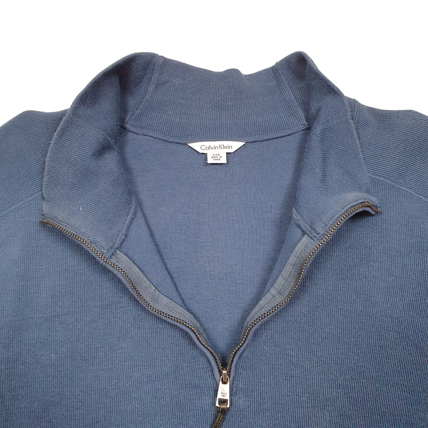 Mens Navy Calvin Klein Sweatshirt Sweater Quarter Zip Jumper