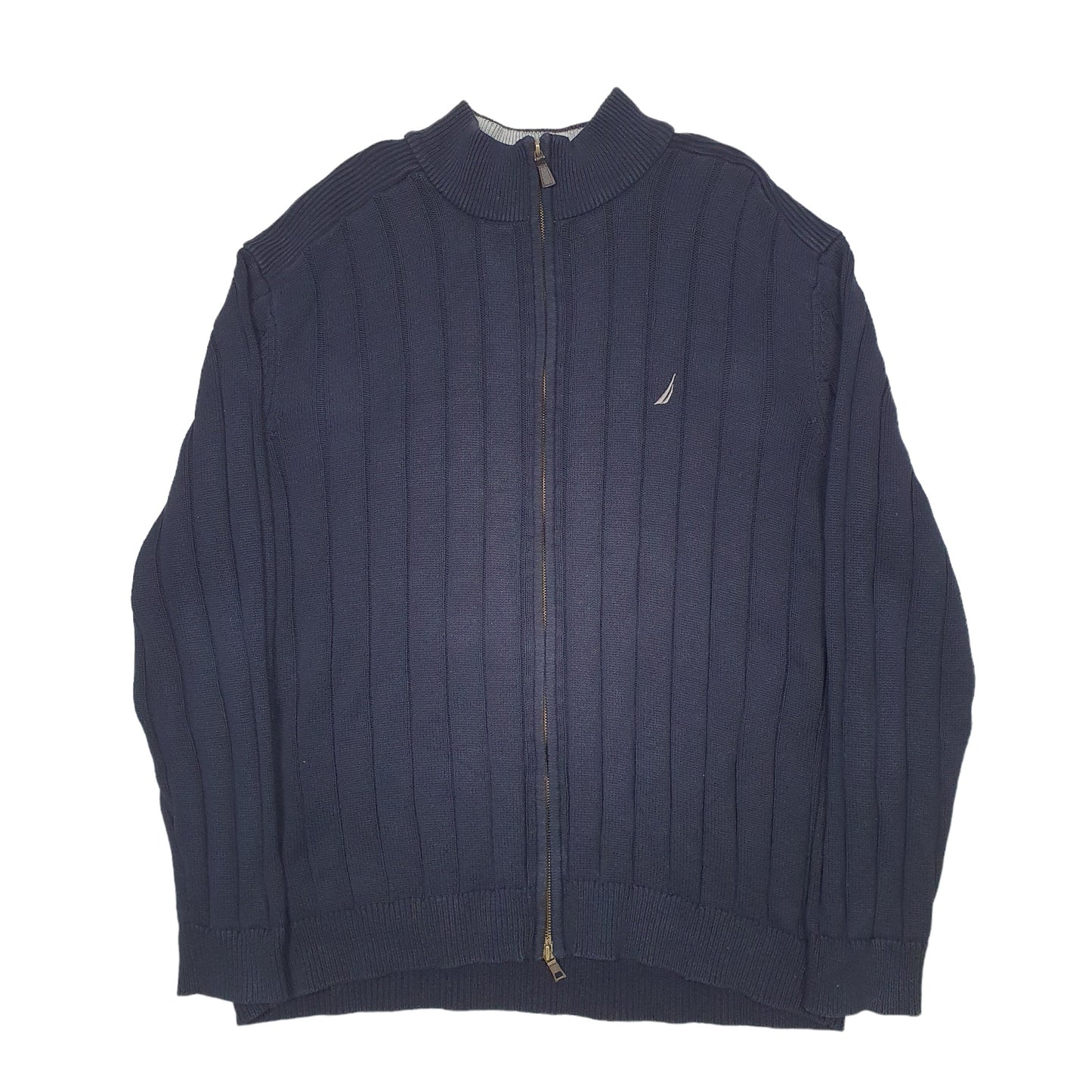Mens Black Nautica Knit Full Zip Jumper