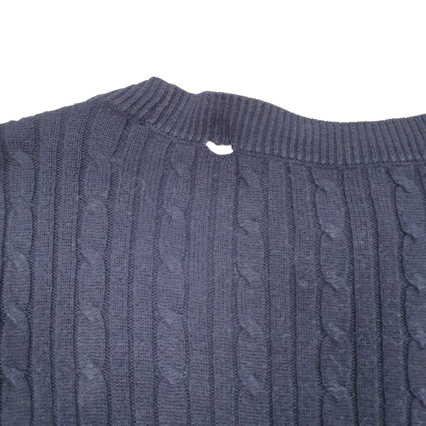 Womens Navy Chaps Knit Cable Cardigan V Neck Jumper