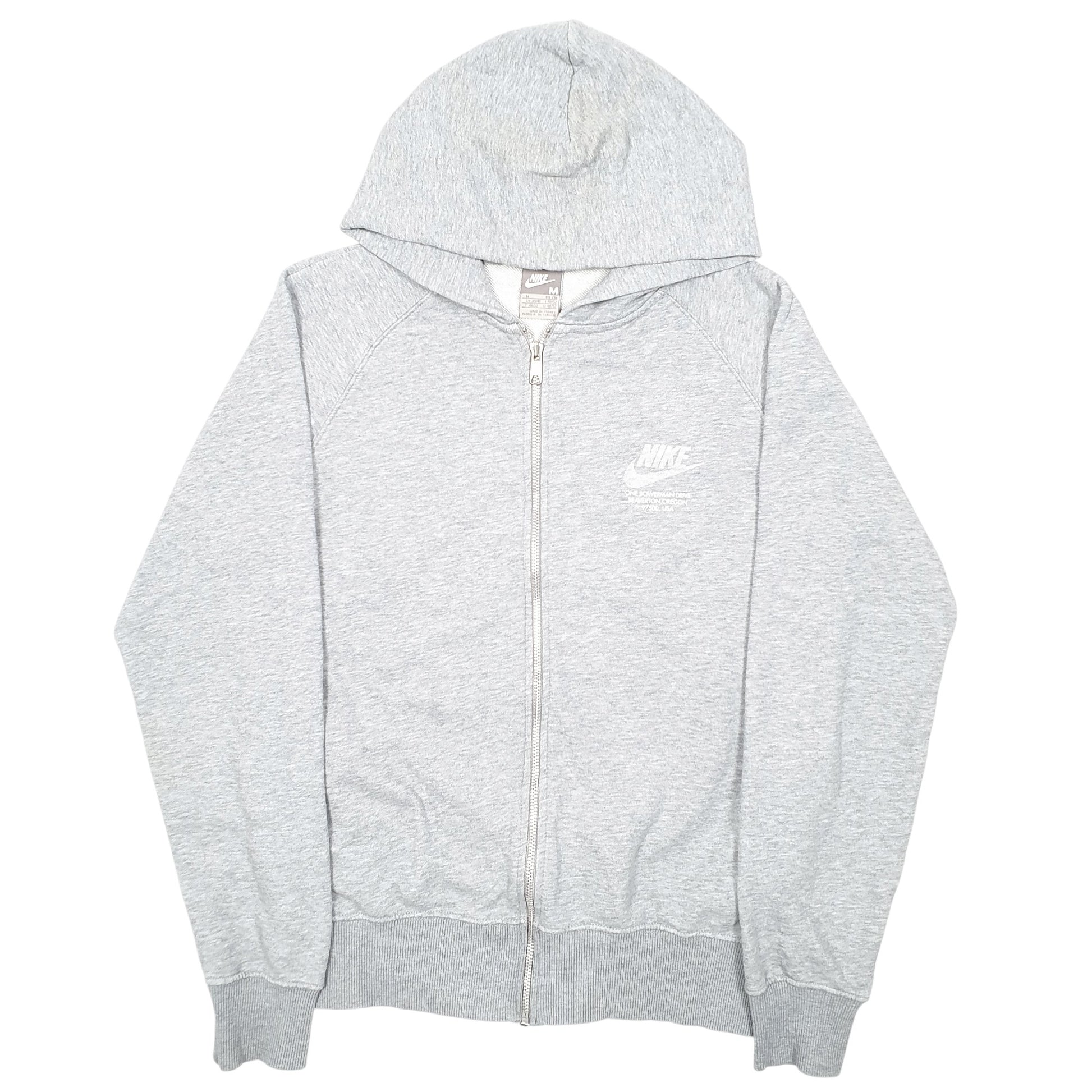 Mens Grey Nike Hoodie Beaverton Oregon USA Full Zip Jumper