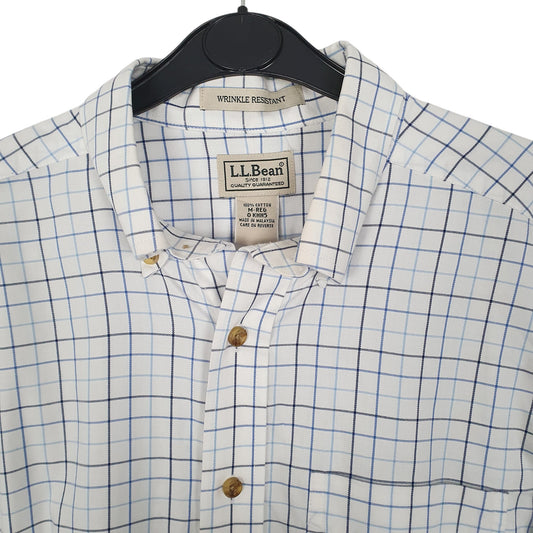 Mens White L.L.Bean  Long Sleeve Shirt