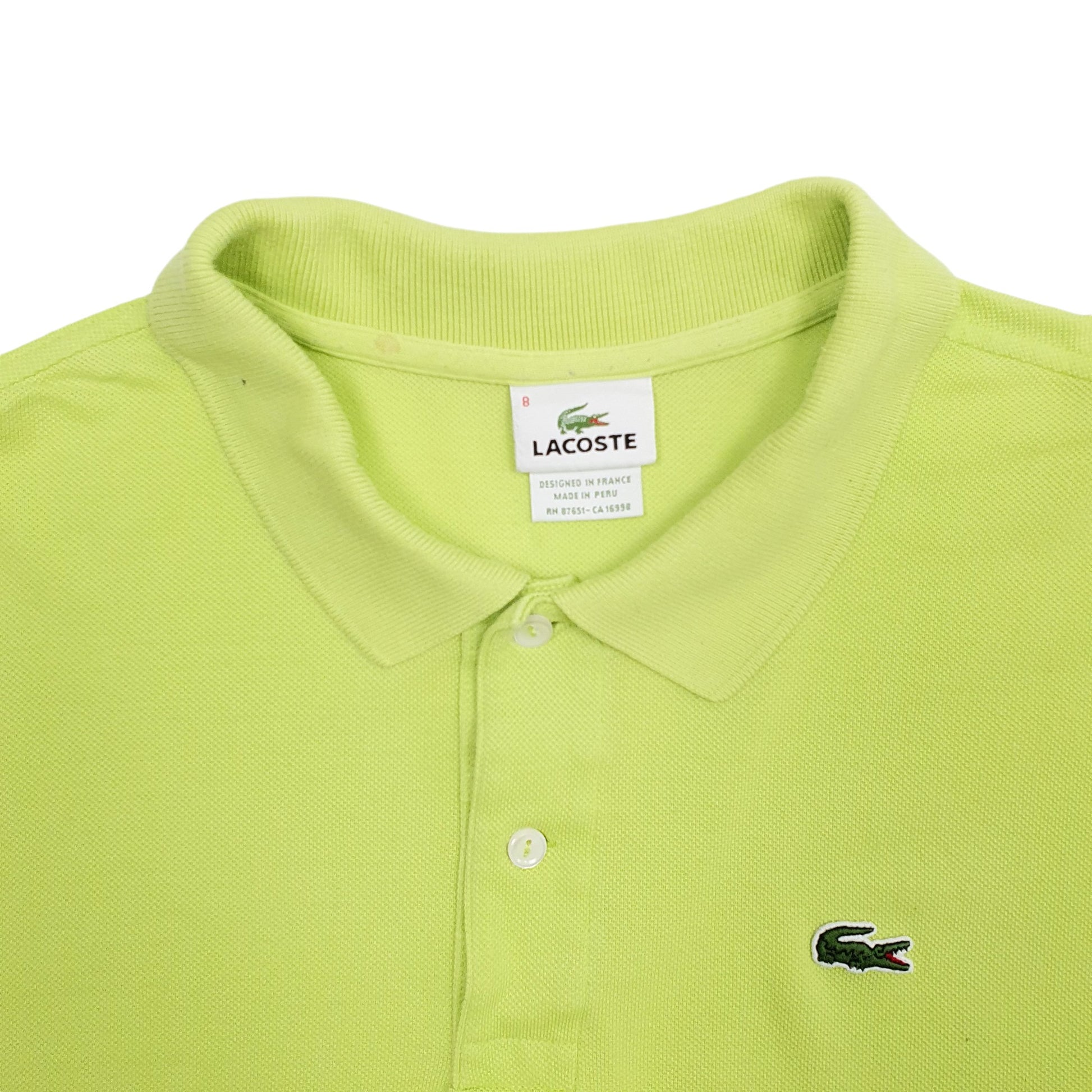 Mens Green Lacoste  Short Sleeve Polo Shirt