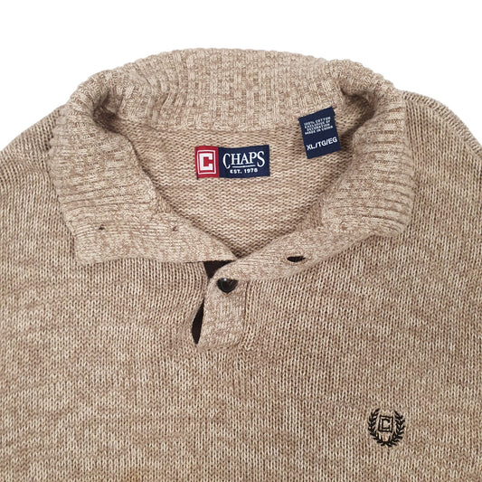 Mens Beige Ralph Lauen  Quarter Zip Jumper