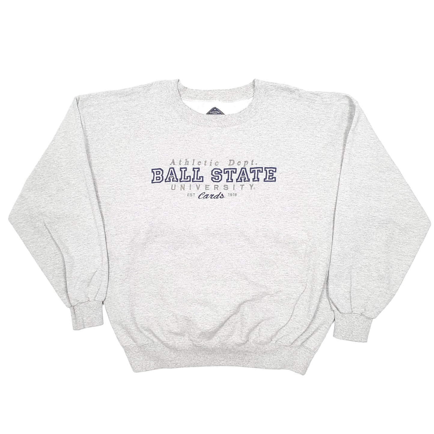 Mens Grey Carrousel Trading Co Athletic Dept Ball State University Crewneck Jumper