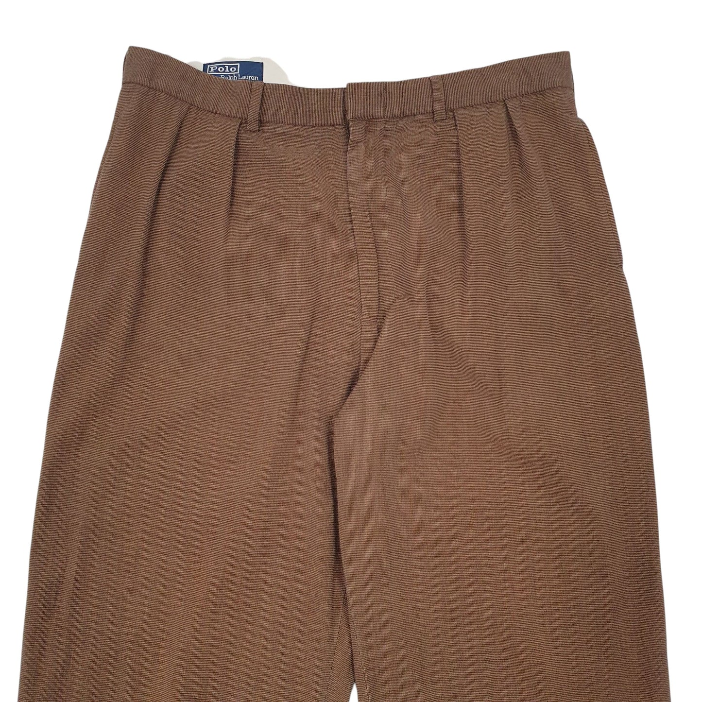 Mens Brown Polo Ralph Lauren Double Pleated Chino Trousers