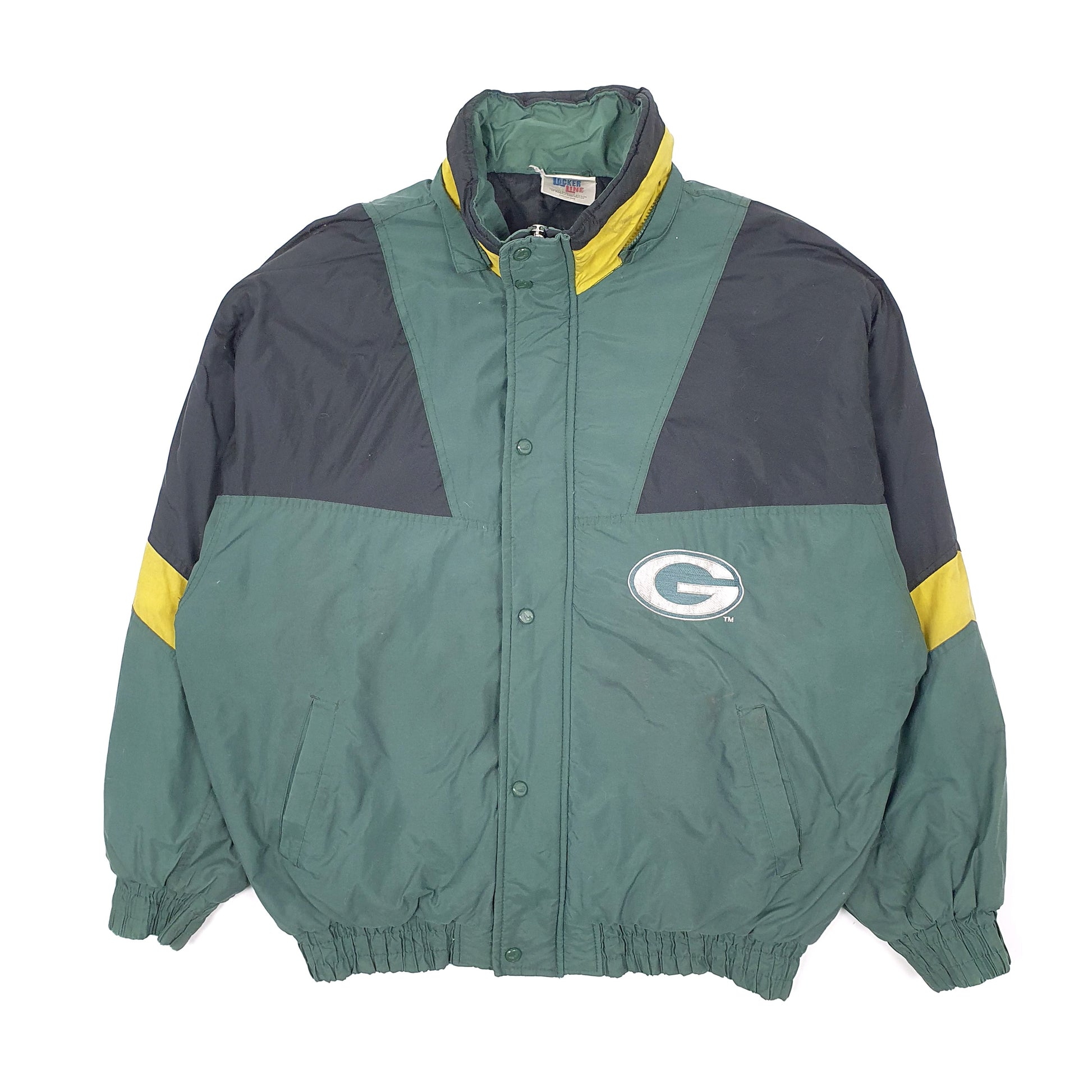 Mens Green NFL Locker Line Green Bay Packers Vintage 1990s  Coat