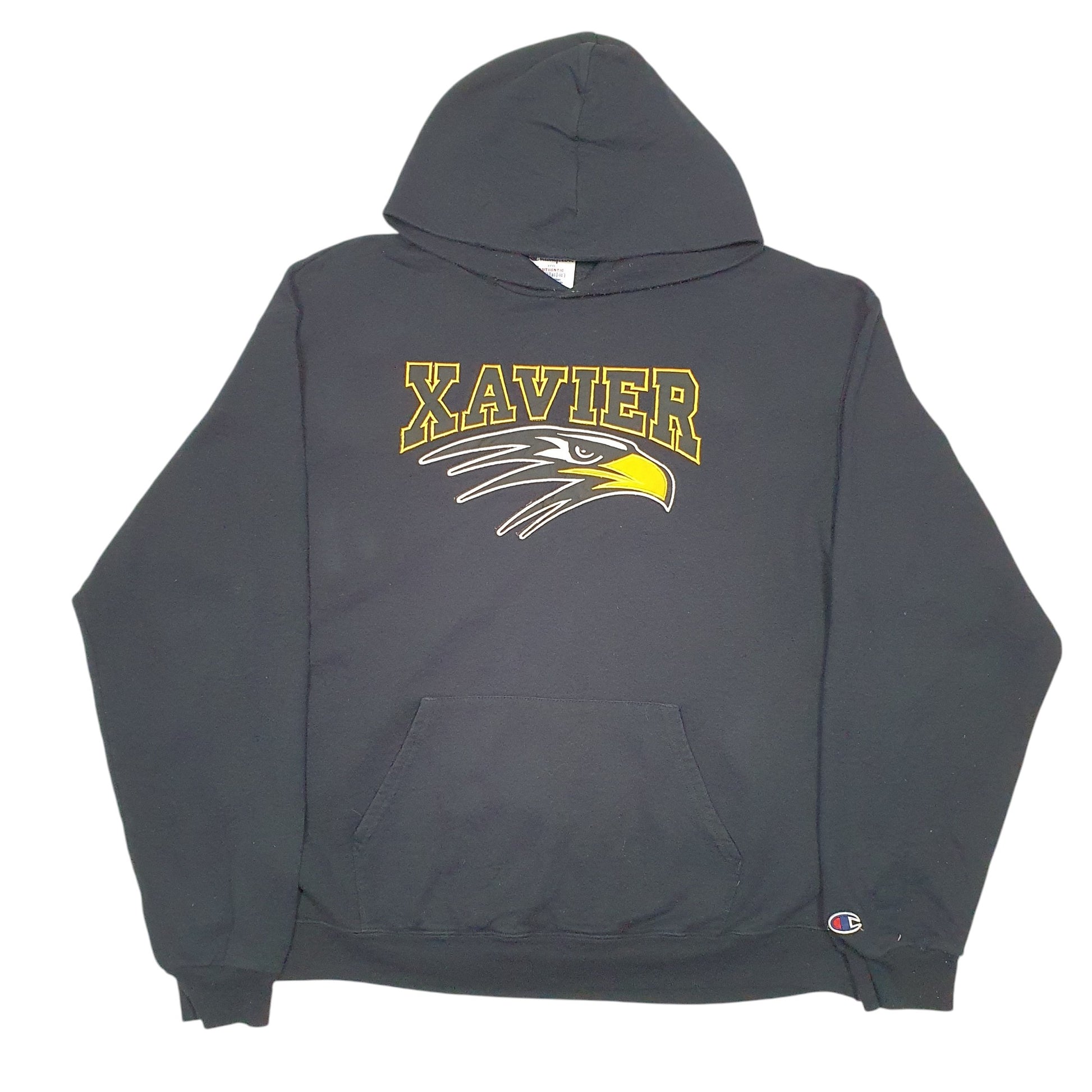 Mens Black Champion Xavier Eagles USA Spellout Hoodie Jumper