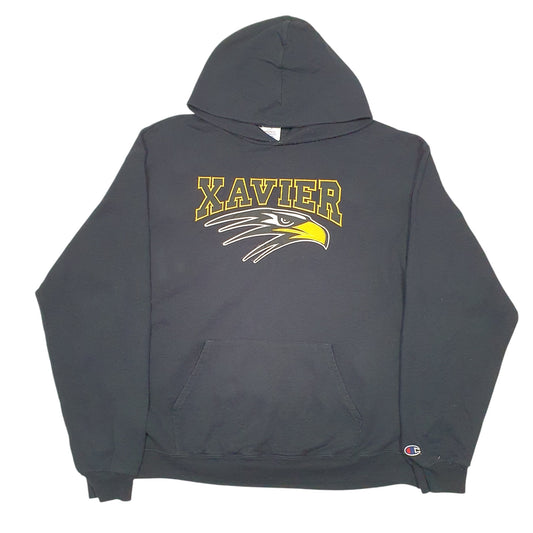 Mens Black Champion Xavier Eagles USA Spellout Hoodie Jumper