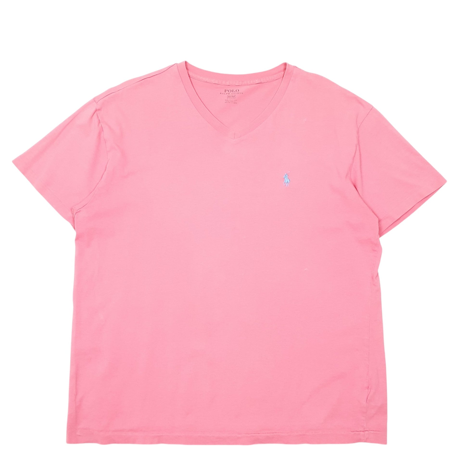 Mens Pink Polo Ralph Lauren V Neck Short Sleeve T Shirt