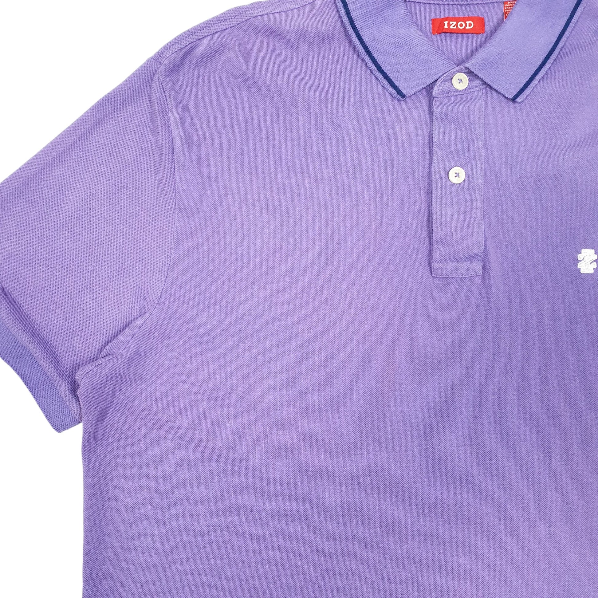 Mens Purple Izod Slim Fit Short Sleeve Polo Shirt