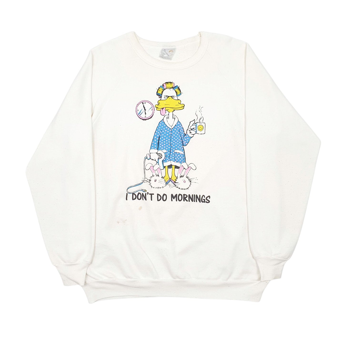 Mens Cream Priplox Vintage 90s Crewneck Jumper