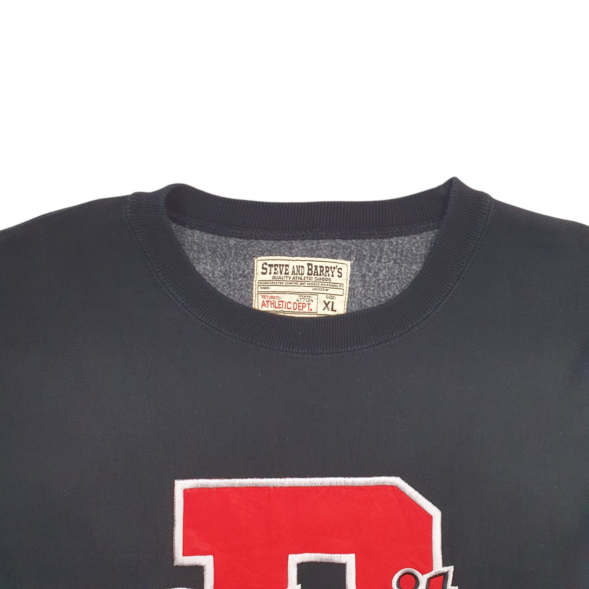 Mens Black Steve And Barrys Detroit Spellout Crewneck Jumper