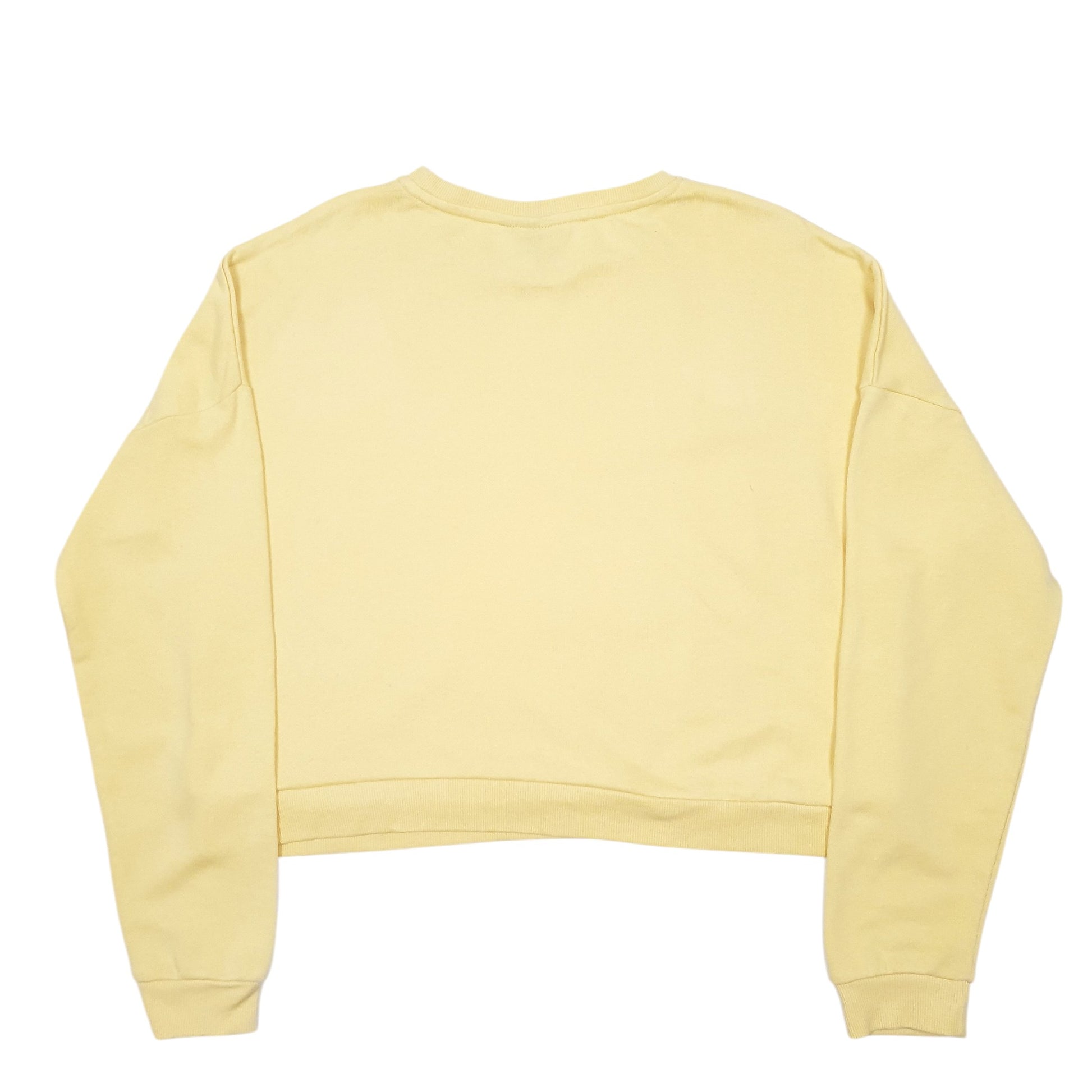 Womens Yellow Disney Primark Mickey Mouse 1928 Crop Crewneck Jumper