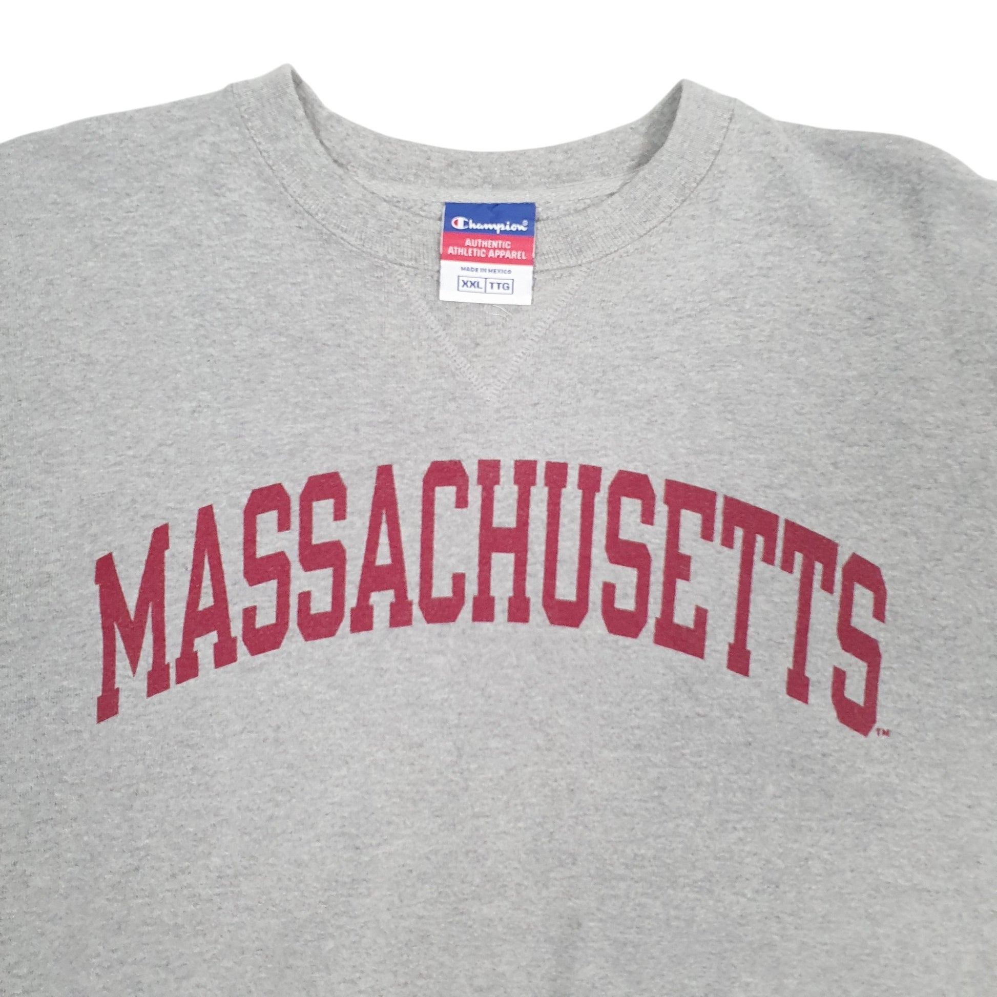 Mens Grey Champion Massachusetts Crewneck Jumper