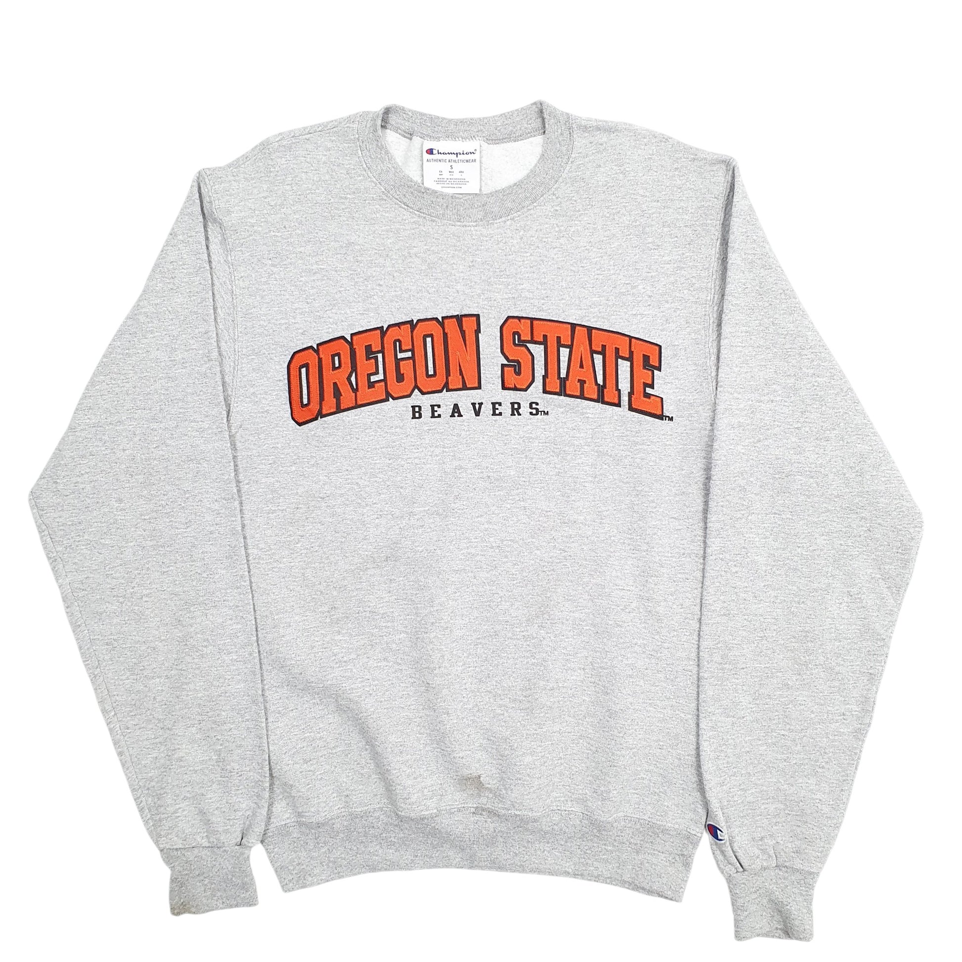 Mens Grey Champion Oregon State Beavers Spellout Crewneck Jumper