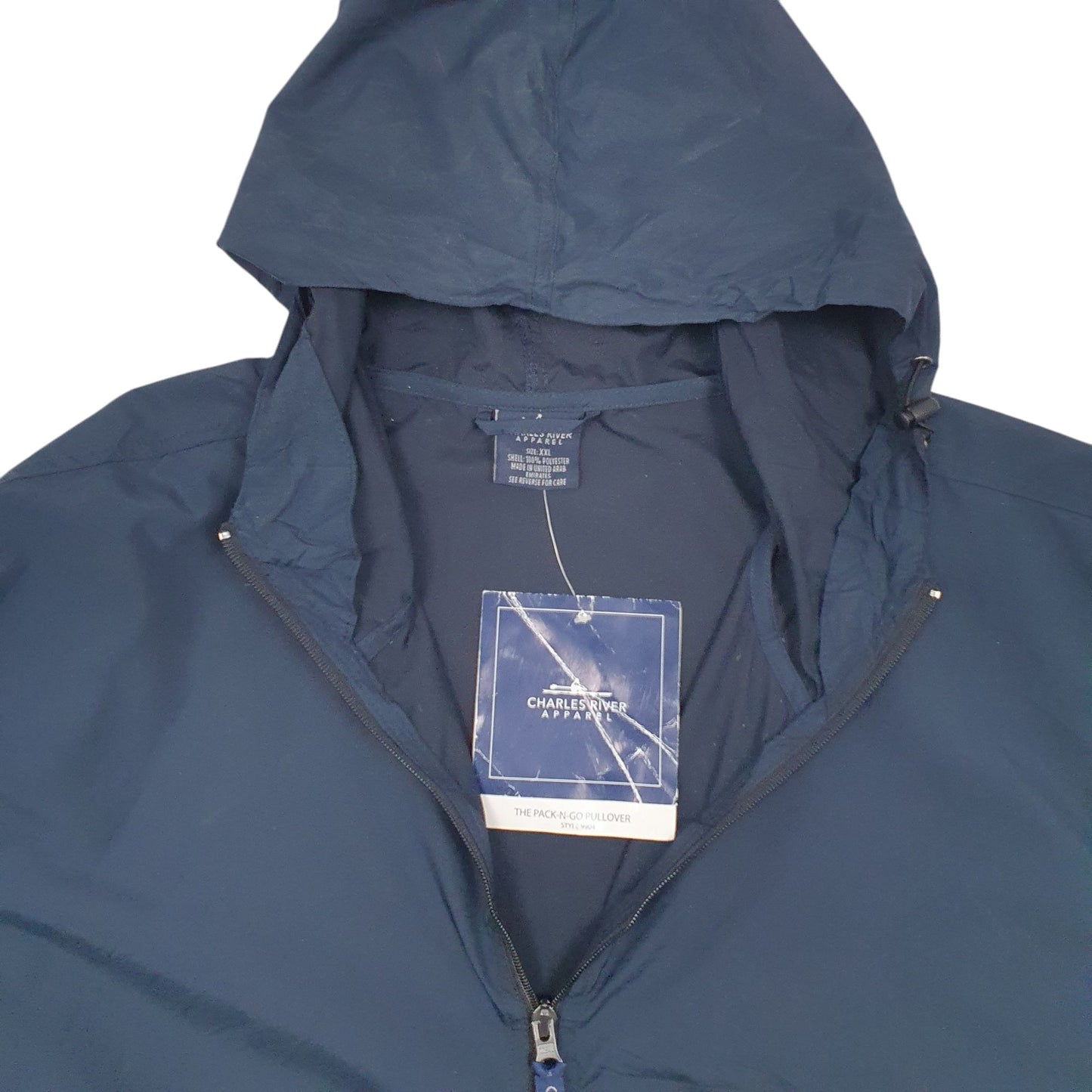 Mens Navy Charles River Pullover  Coat