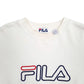 Mens White Fila Spellout Crewneck Jumper