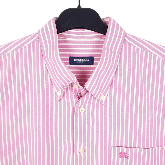 Mens Pink Burberry London Long Sleeve Shirt