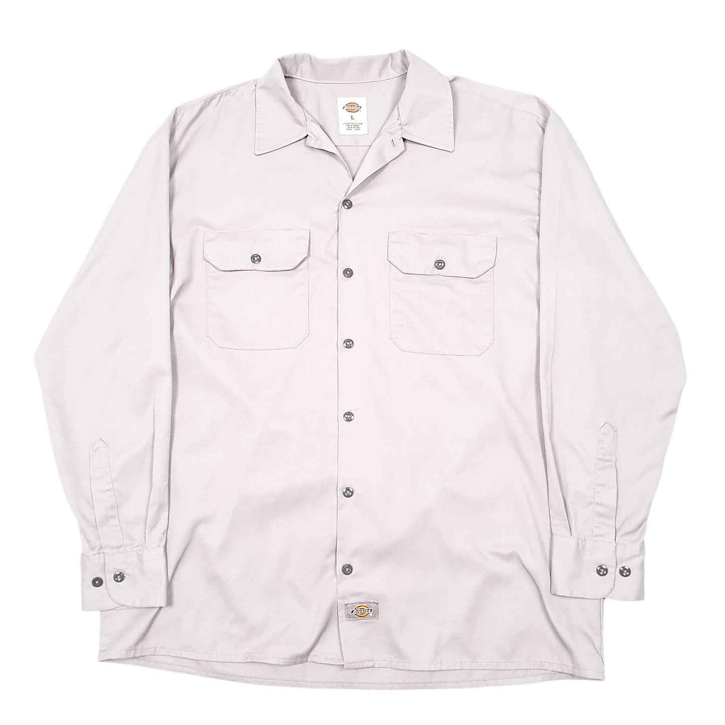 Mens Grey Dickies Workwear Work Long Sleeve Shirt