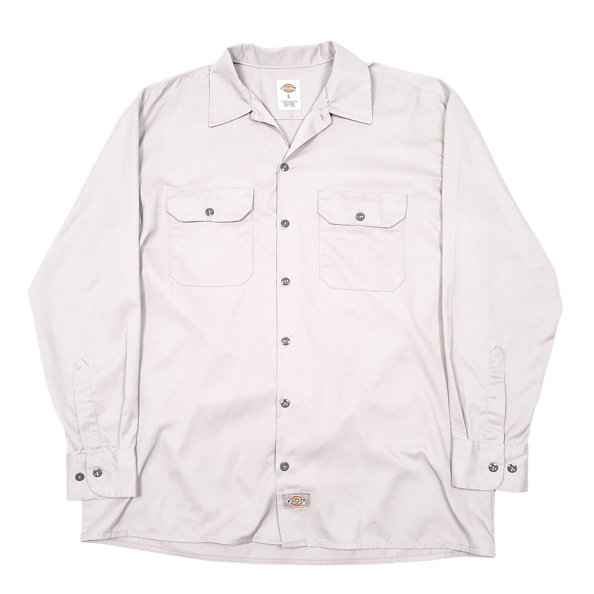 Mens Grey Dickies Workwear Work Long Sleeve Shirt
