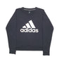 Womens Black Adidas Spellout Crewneck Jumper