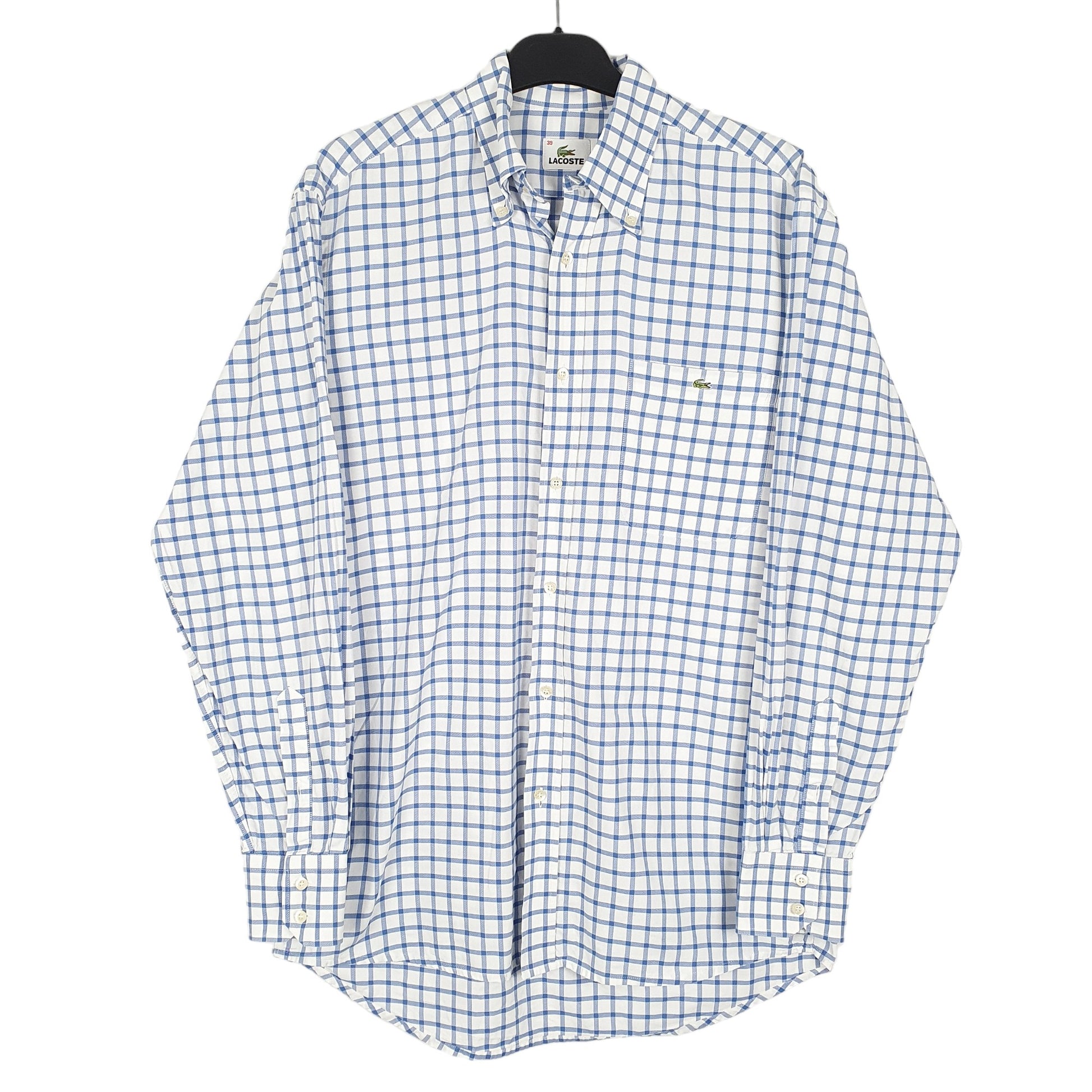 Mens White Lacoste  Long Sleeve Shirt