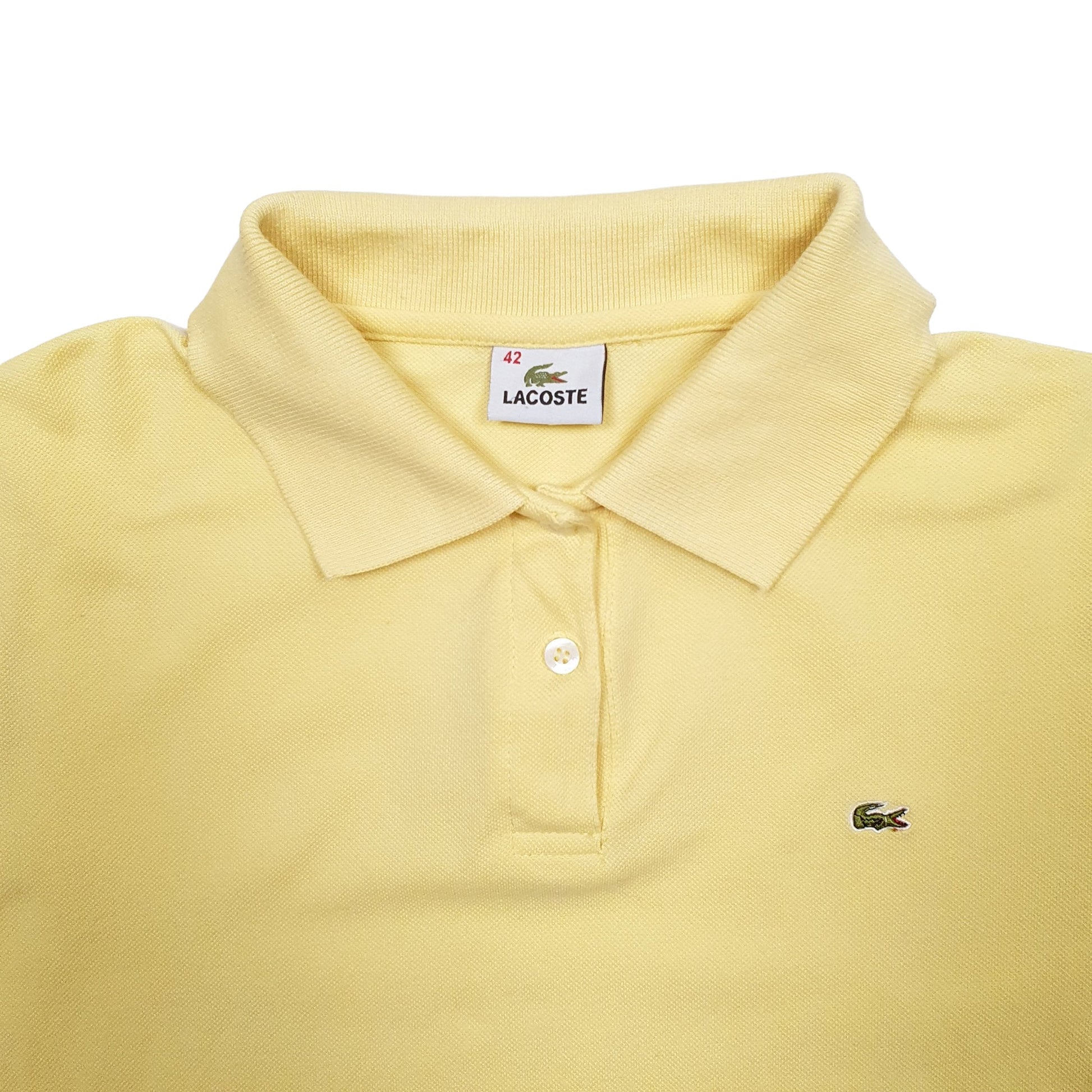 Womens Yellow Lacoste  Short Sleeve Polo Shirt
