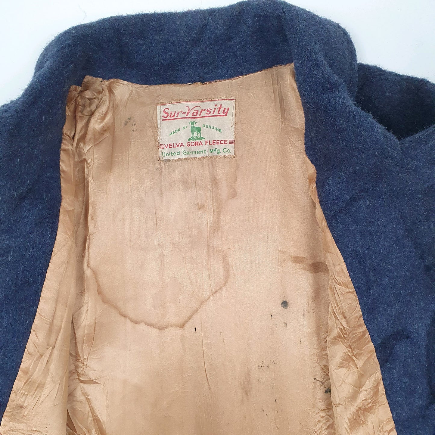 Mens Navy Sur Varsity Vintage 1960s 70s 80s Gora Parka Trench Overcoat  Coat