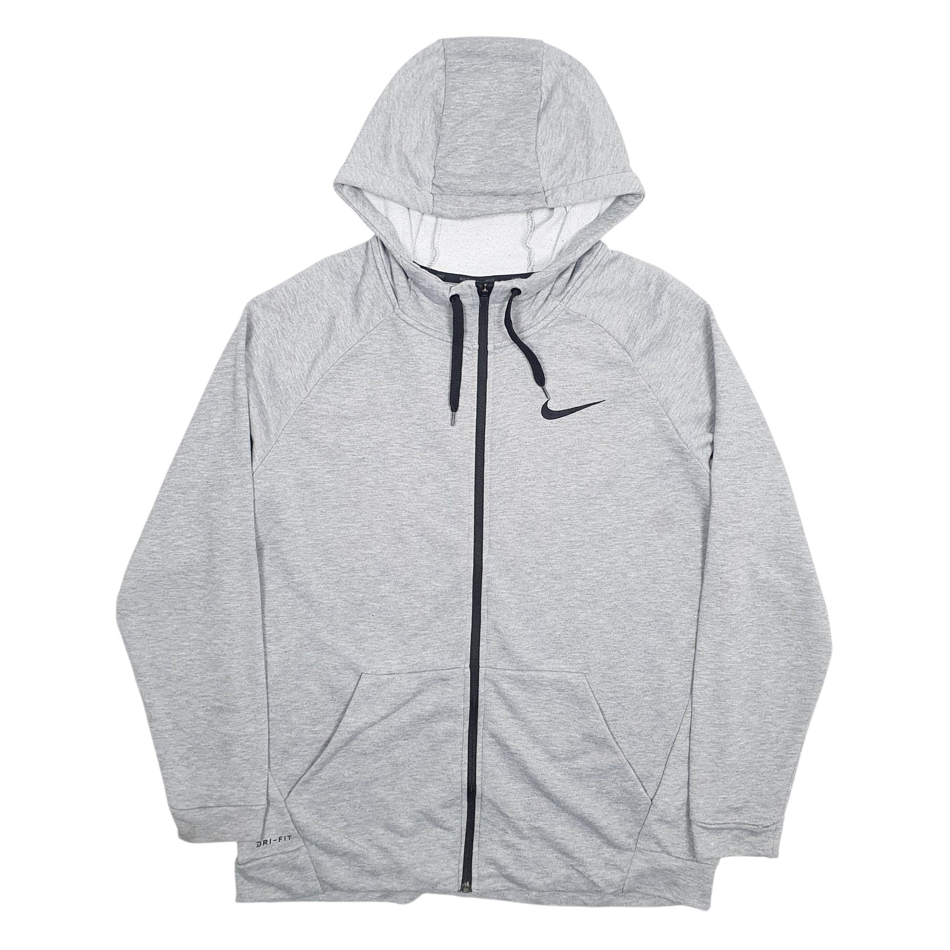 Mens Grey Nike Dri-Fit Active Wear Full Zip Jumper
