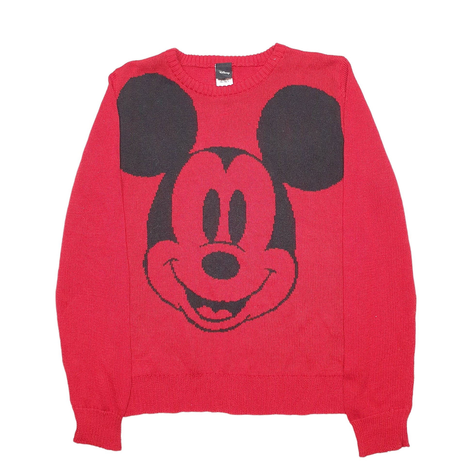 Womens Disney Red Crewneck Mickey Mouse Disney Jumper S – Bundl