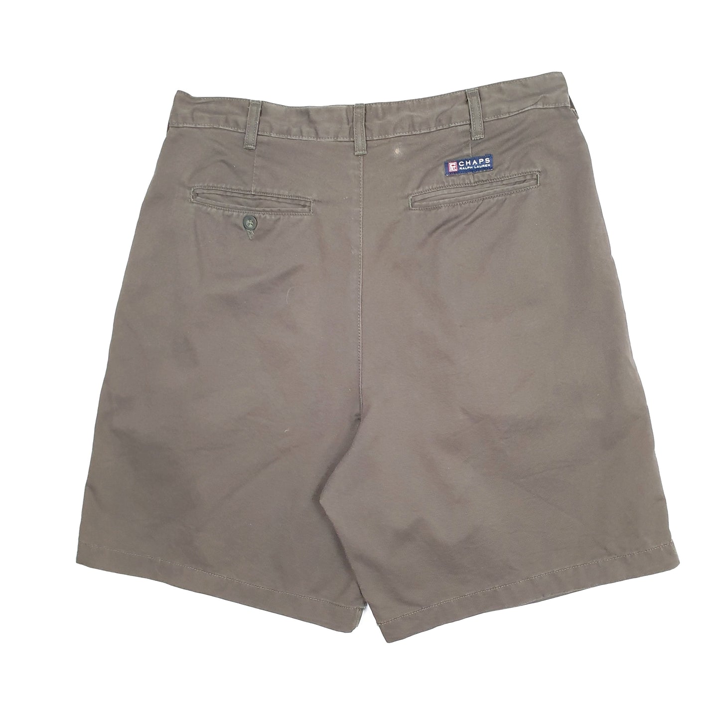 Mens Green Ralph Lauren Chaps Vintage 1990s Double Pleated Chino Shorts