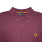 Mens Burgundy Fred Perry  Short Sleeve Polo Shirt