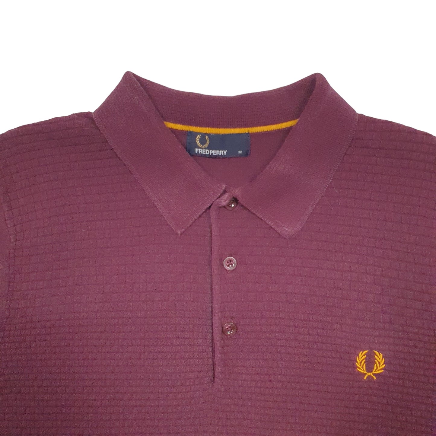 Mens Burgundy Fred Perry  Short Sleeve Polo Shirt