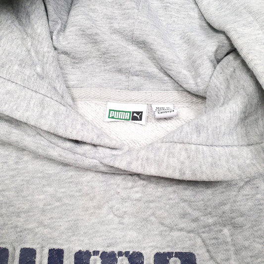 Womens Grey Puma Spellout Hoodie Jumper